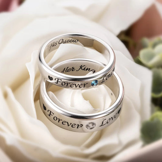 Personalized Birthstone Ring for Couple - Glamour