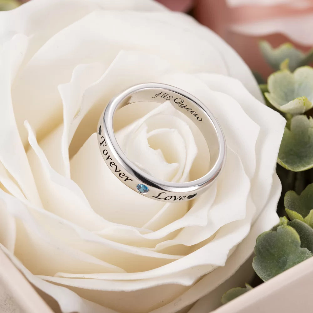 Personalized Birthstone Ring for Couple - Glamour
