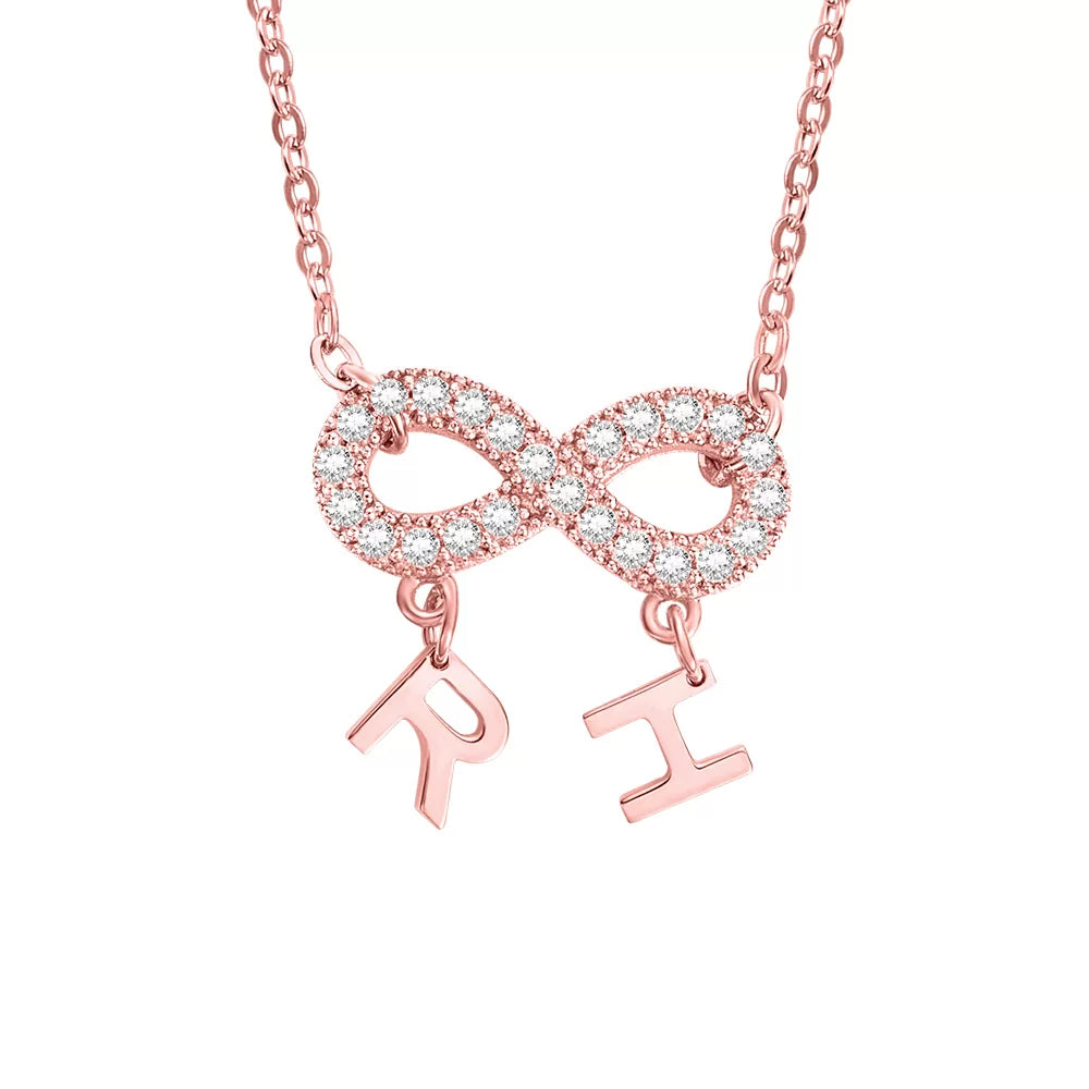 Personalized Infinity Necklace with Letters - Glamour