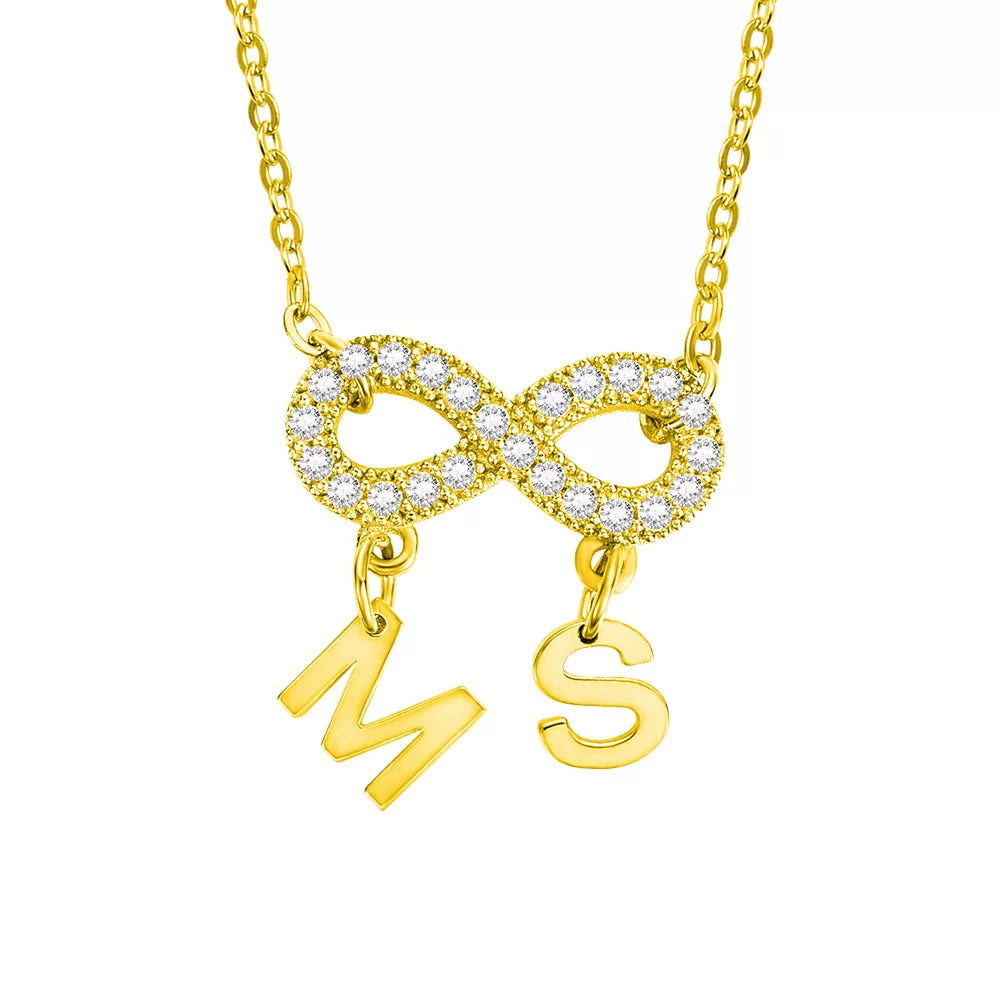 Personalized Infinity Necklace with Letters - Glamour
