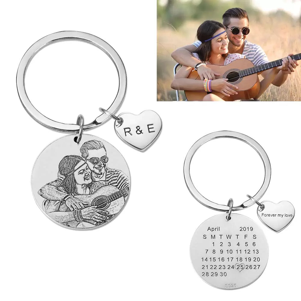 Custom Engraved Photo Keychain - Glamour
