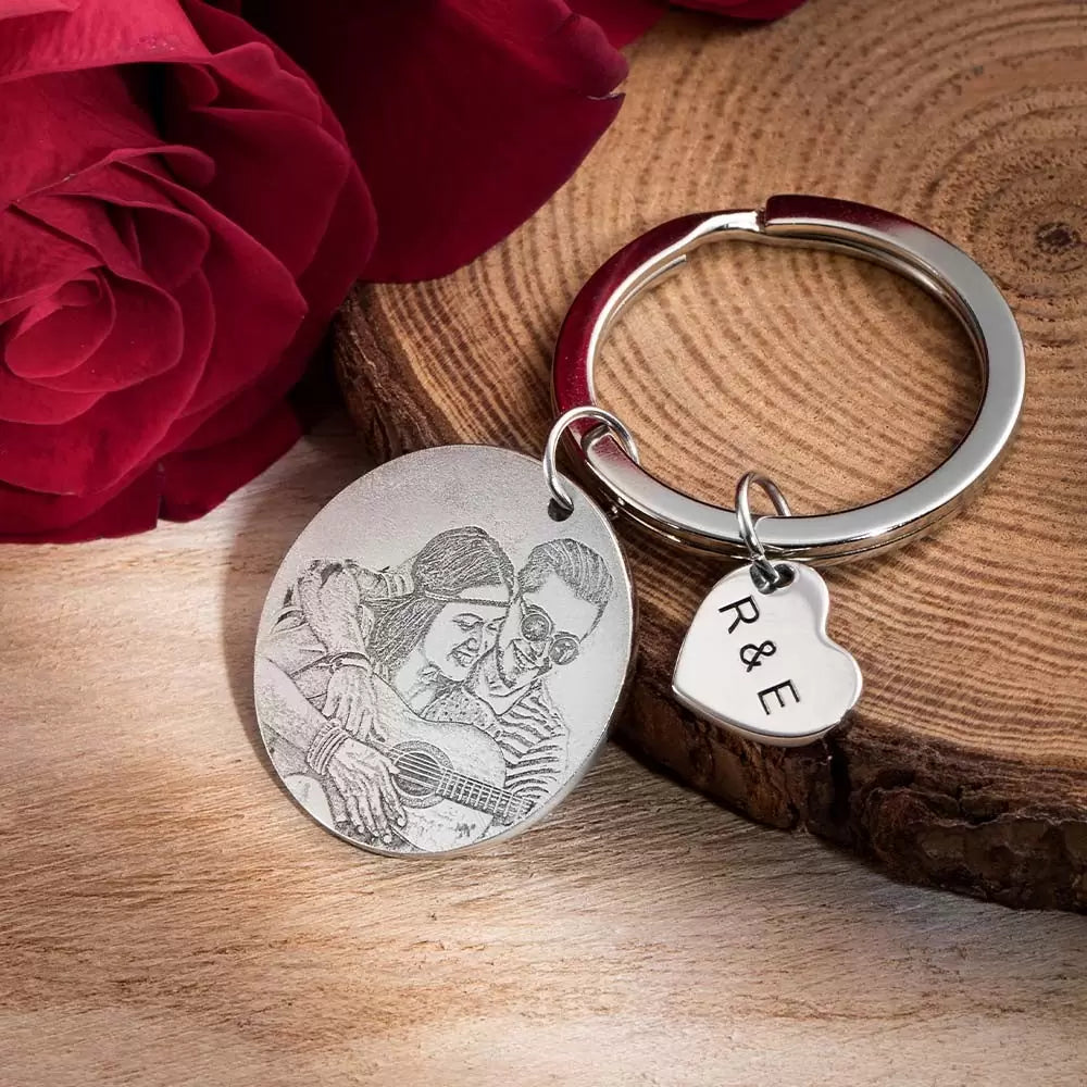 Custom Engraved Photo Keychain - Glamour