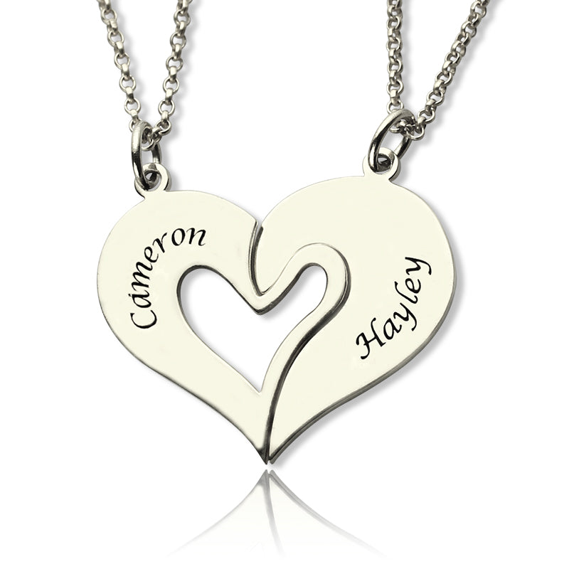 Personalized Breakable Heart Name Necklace for Couples - Glamour