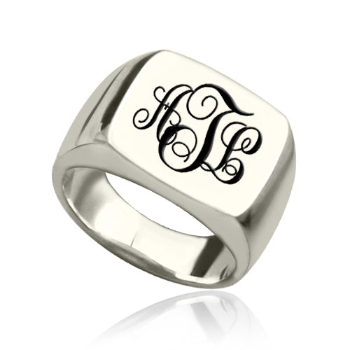 Personalized Signet Ring with Monogram - Glamour