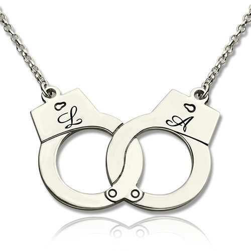 Initial Handcuff Necklace For Couple - Glamour
