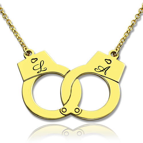 Initial Handcuff Necklace For Couple - Glamour