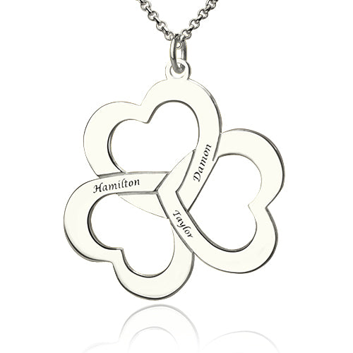 Personalized Triple Hearts Necklace - Glamour