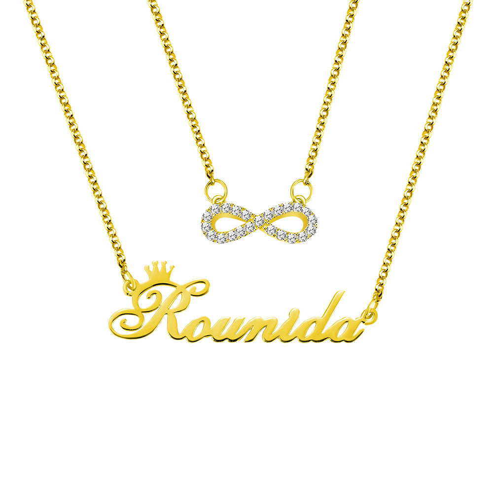 Custom Name Infinity Double-Layered Necklace - Glamour