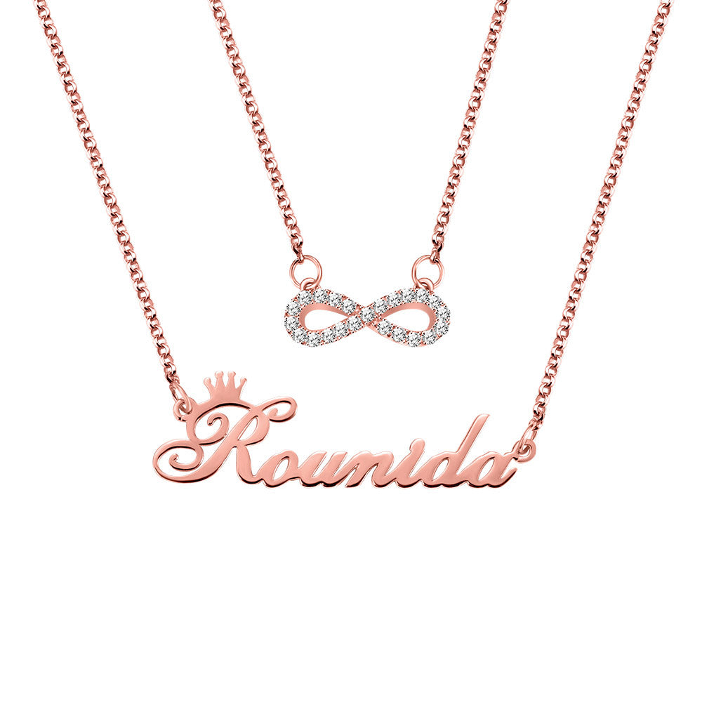 Custom Name Infinity Double-Layered Necklace - Glamour