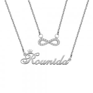 Custom Name Infinity Double-Layered Necklace - Glamour
