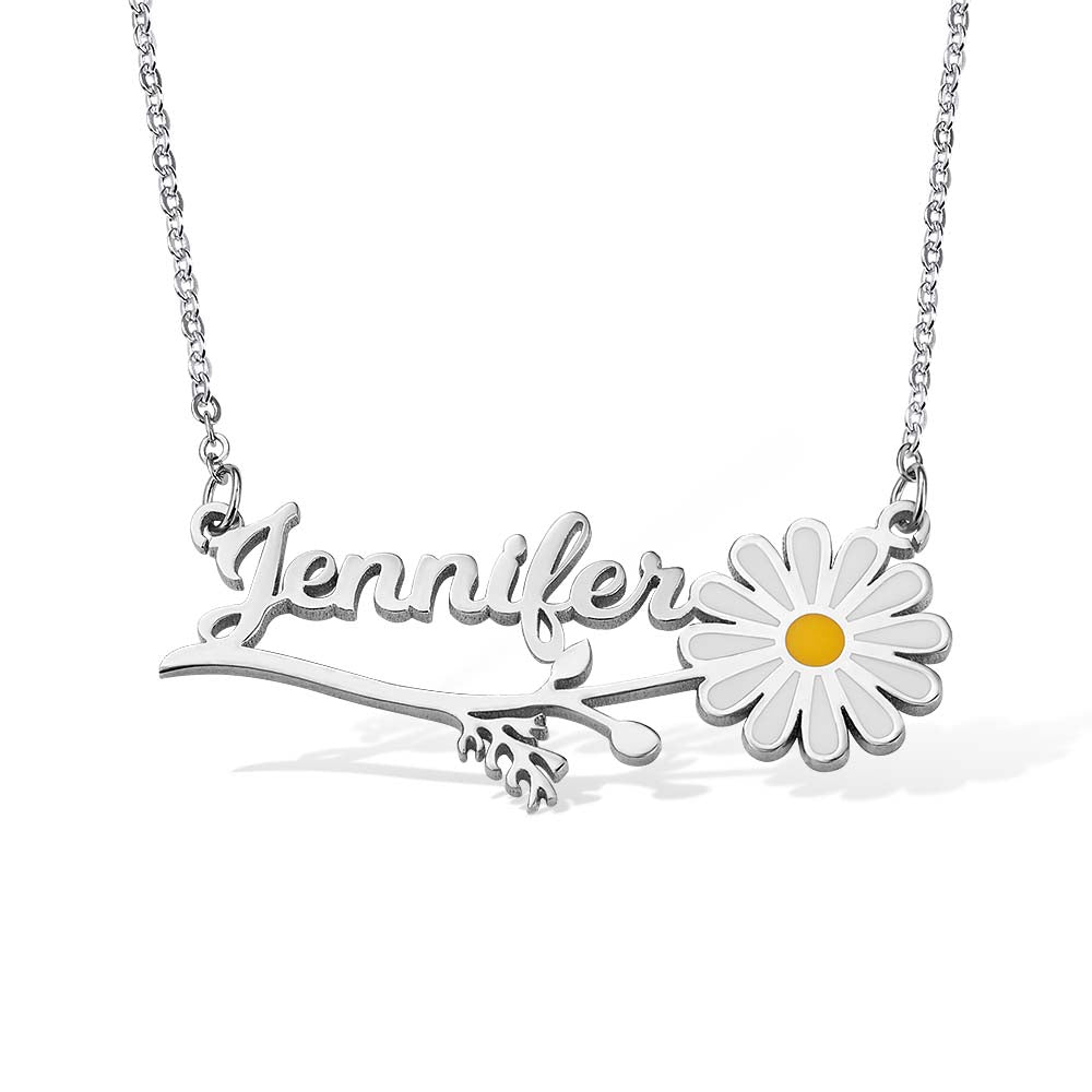 Personalized Daisy Name Necklace - Glamour