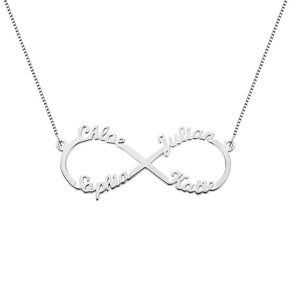 Infinity Necklace With 4 Names - Glamour