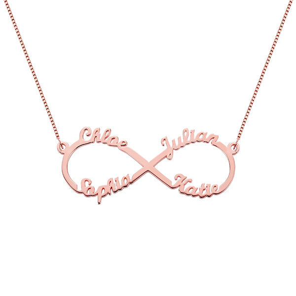 Infinity Necklace With 4 Names - Glamour