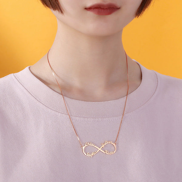 Infinity Necklace With 4 Names - Glamour