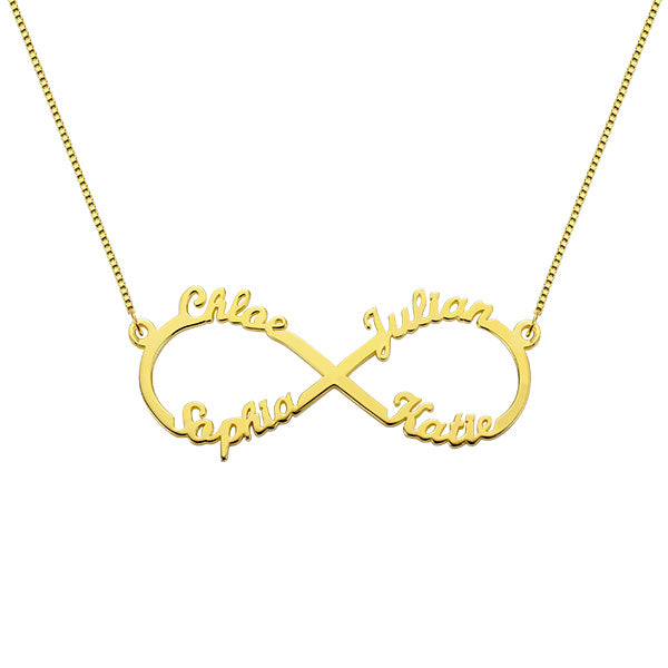 Infinity Necklace With 4 Names - Glamour