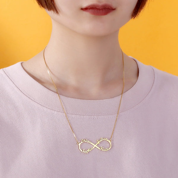 Infinity Necklace With 4 Names - Glamour
