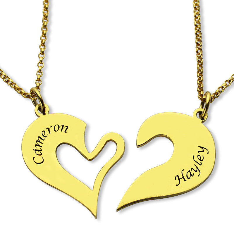 Personalized Breakable Heart Name Necklace for Couples - Glamour