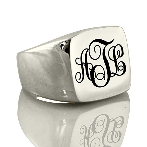 Personalized Signet Ring with Monogram - Glamour