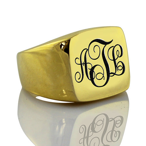 Personalized Signet Ring with Monogram - Glamour