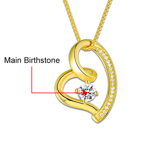 Love In Your Heart Birthstone Necklace - Glamour