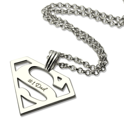 Personalized Men Superman Logo Necklace - Glamour