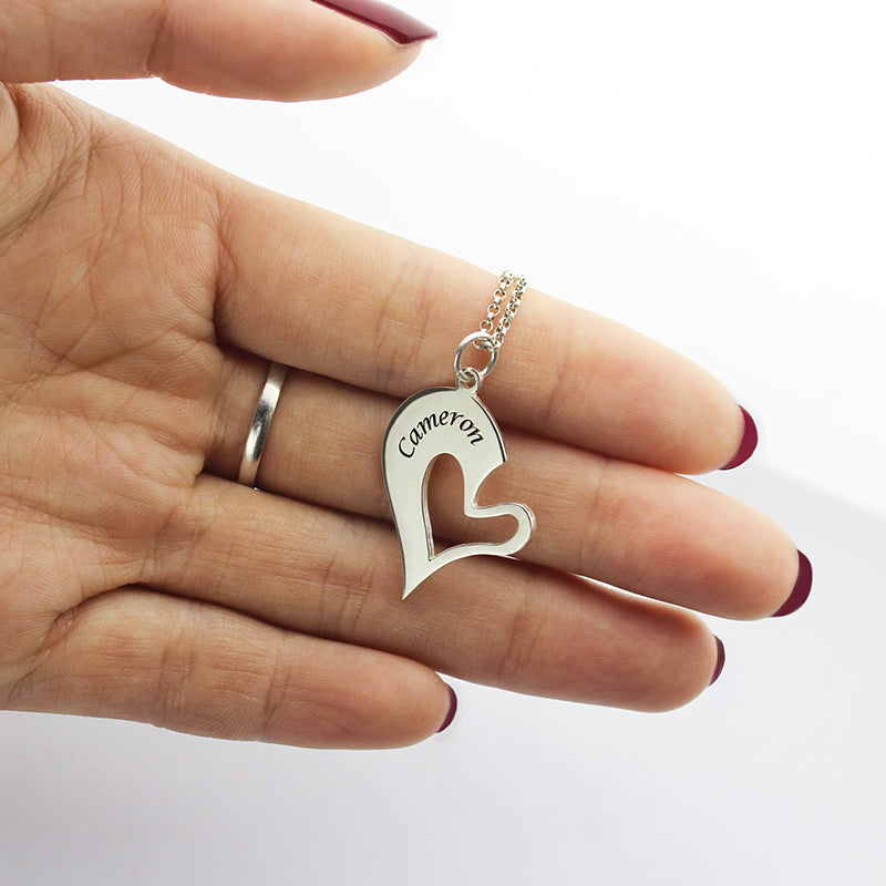 Personalized Breakable Heart Name Necklace for Couples - Glamour