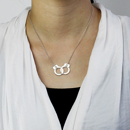 Initial Handcuff Necklace For Couple - Glamour