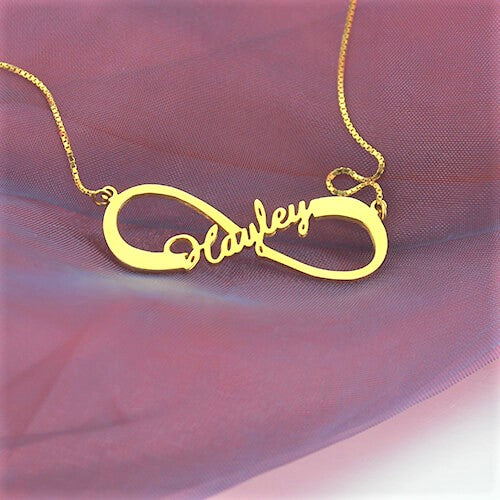 Personalized Single Infinity Name Necklace - Glamour