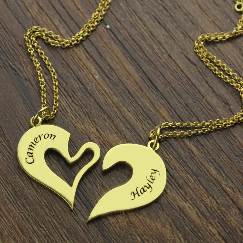 Personalized Breakable Heart Name Necklace for Couples - Glamour