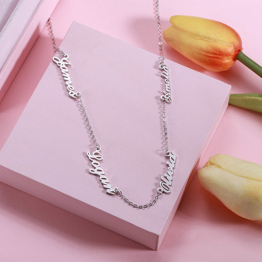 Personalized 4 Names Necklace - Glamour