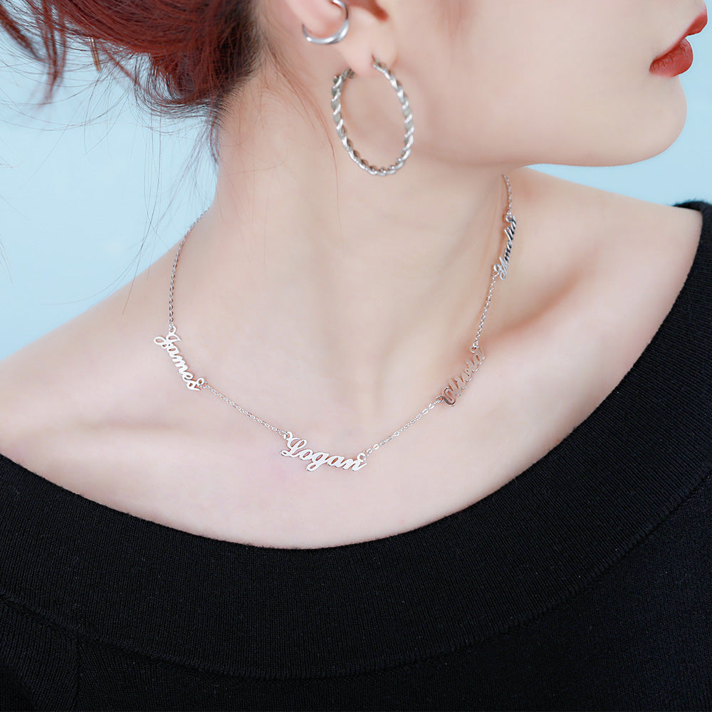 Personalized 4 Names Necklace - Glamour