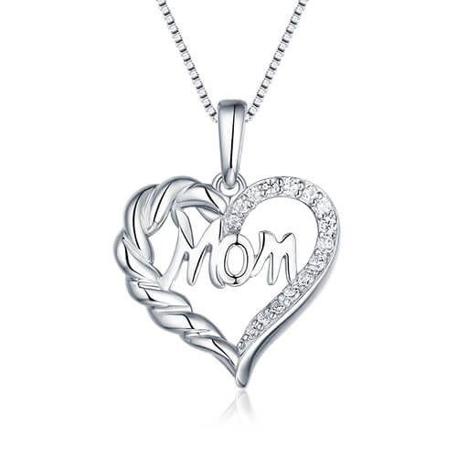 Personalized Heart Necklace For Mom Sterling Silver - Glamour