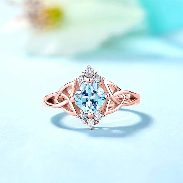 Engraved Celtic Band Birthstone Ring - Glamour