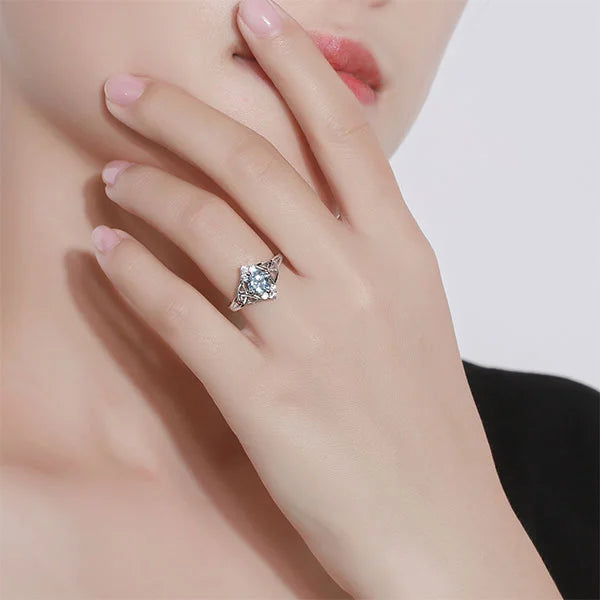 Engraved Celtic Band Birthstone Ring - Glamour