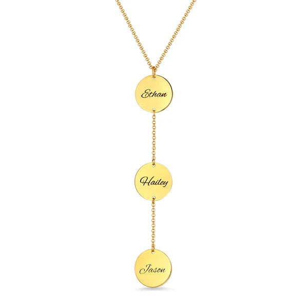 Personalized Name Disc Necklace In Silver - Glamour