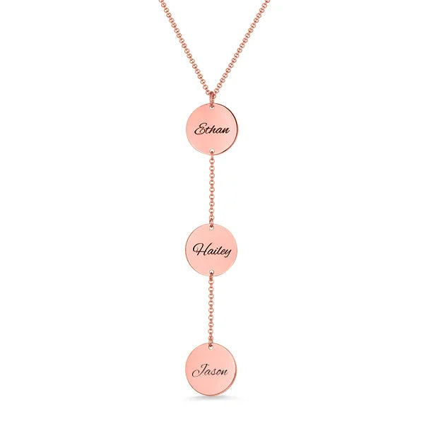 Personalized Name Disc Necklace In Silver - Glamour