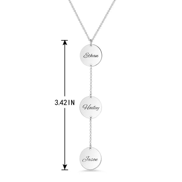 Personalized Name Disc Necklace In Silver - Glamour