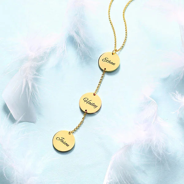 Personalized Name Disc Necklace In Silver - Glamour