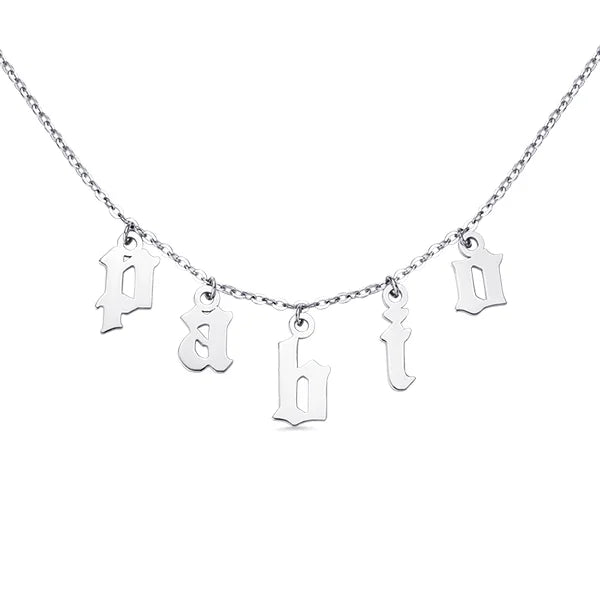 Personalized Letter Choker Necklace Sterling Silver - Glamour