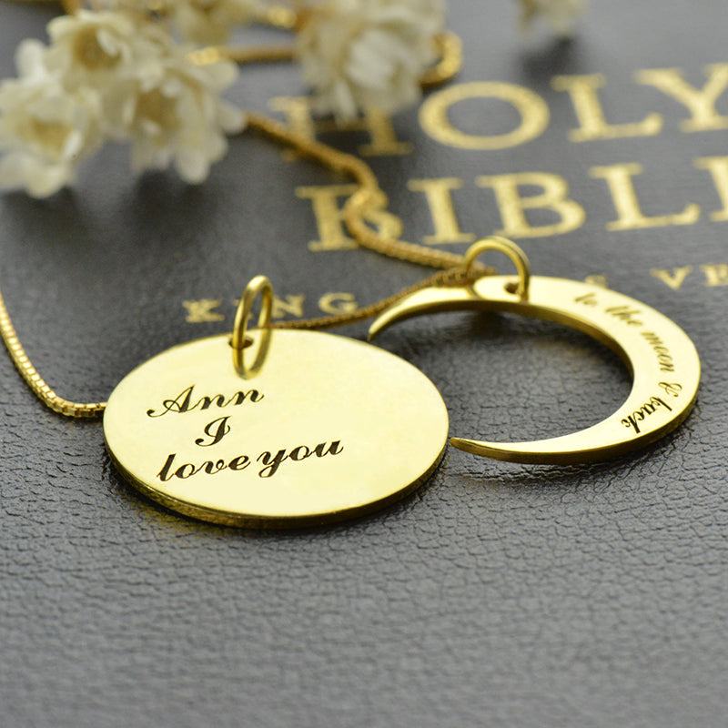 I Love You to The Moon and Back Love Necklace - Glamour