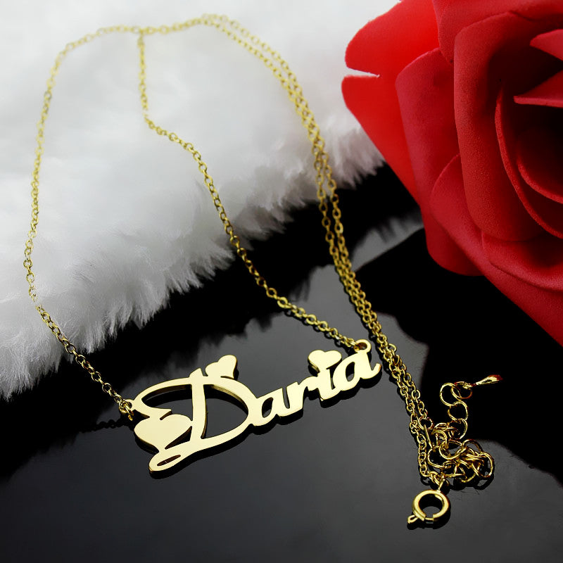 Personalized Fiolex Girls Fonts Heart Name Necklace - Glamour