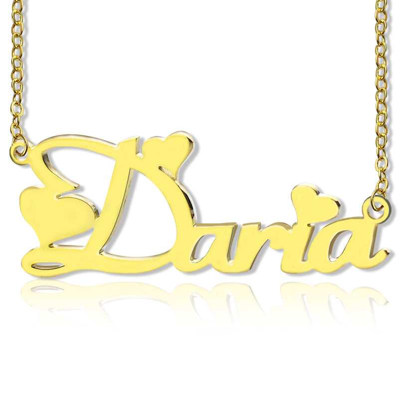 Personalized Fiolex Girls Fonts Heart Name Necklace - Glamour