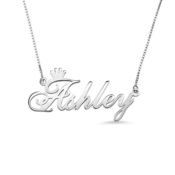 Personalized Name Crown Necklace - Glamour