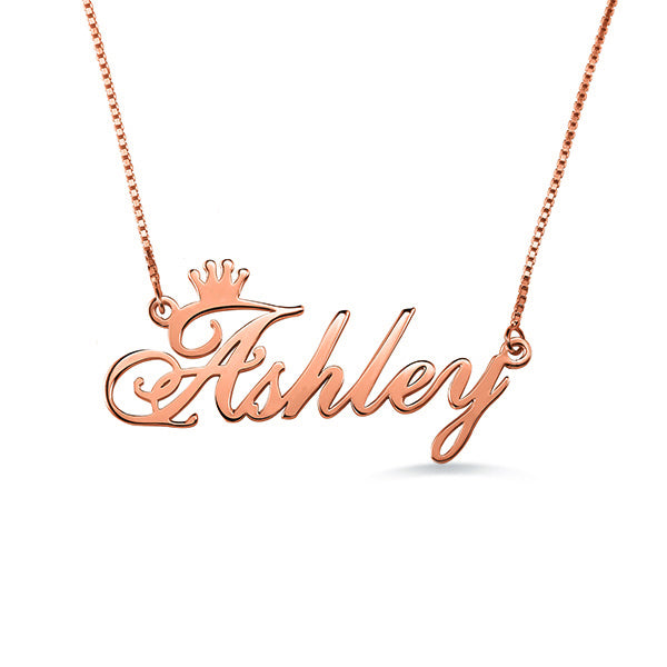 Personalized Name Crown Necklace - Glamour