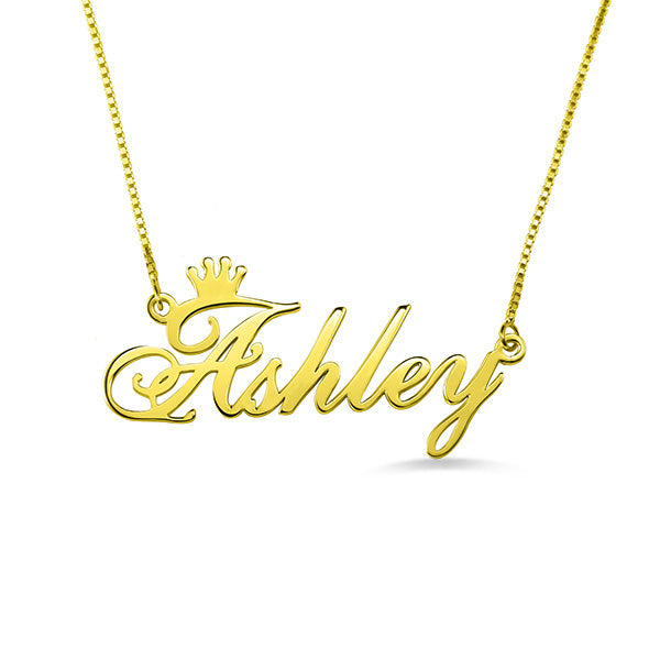 Personalized Name Crown Necklace - Glamour