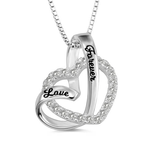 "Love Forever" Heart In Heart Name Necklace - Glamour