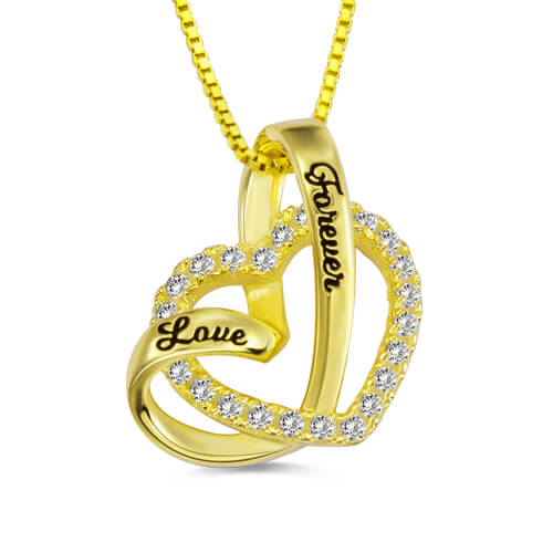 "Love Forever" Heart In Heart Name Necklace - Glamour