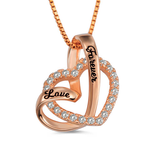 "Love Forever" Heart In Heart Name Necklace - Glamour