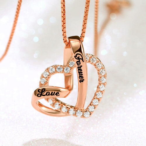 "Love Forever" Heart In Heart Name Necklace - Glamour