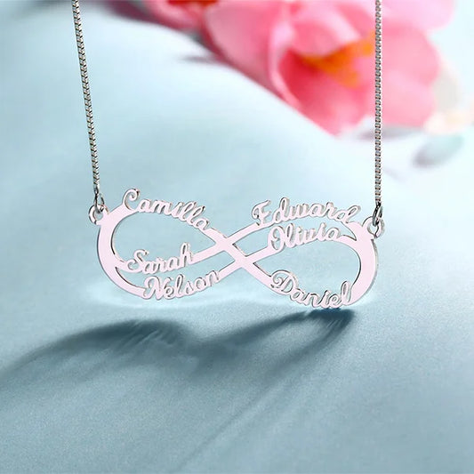 Infinity Necklace With 6 Names - Glamour